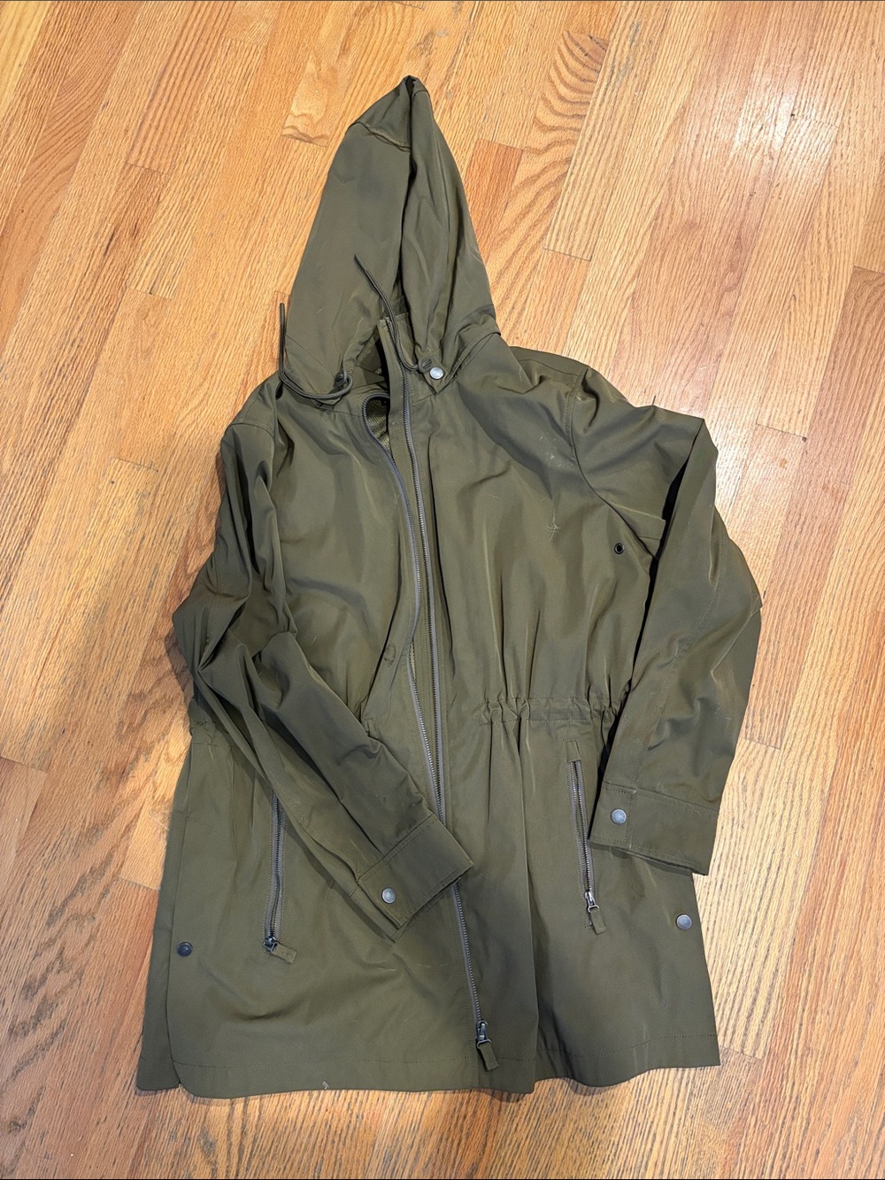 Banana Republic Olive Hooded Trench Coat